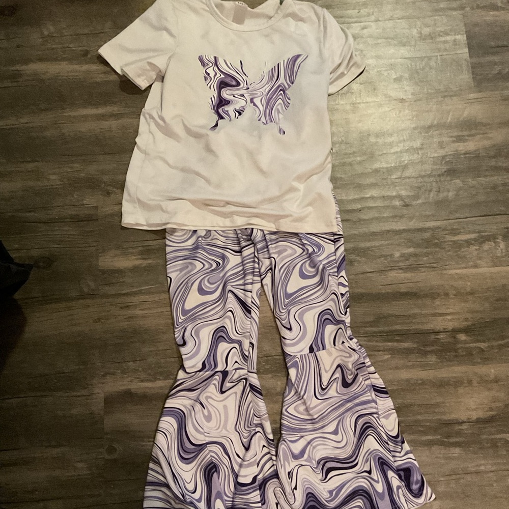 SHEIN Kids matching Set - White and Purple Butterfly